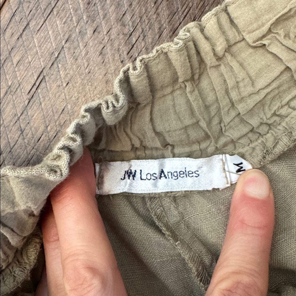 Johnny Was JW Los Angeles Side Slit Linen Embroidered Pants - Picture 7 of 9